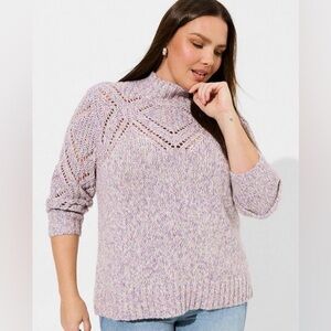 NWT‎ Torrid Pullover Turtleneck Pointelle Sweater 3X